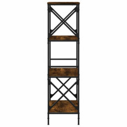 Berkfield Industrial Bookcase 4-Tier Smoked Oak 59X35X132 Cm Engineered Wood - thumbnail 5