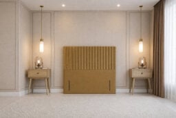 "Nexus Amalfi Plush Divan, Mustard, 54"" Headboard, No Drawers, Open Coil Mattress, Small Single" - thumbnail 7