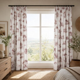 "Smart Living Safari Toile Curtains Pair With Tie Backs - African Wildlife Print- Beige - 66""x72""" - thumbnail 1