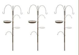 AB Tools 3 X Deluxe Wild Bird Feeding Station 4 Hangers, Feeder Tray, Plastic Bird Bath - thumbnail 1