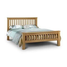 Julian Bowen Amsterdam 180Cm Super King Light Oak High Footend Solid Oak Bed - thumbnail 3