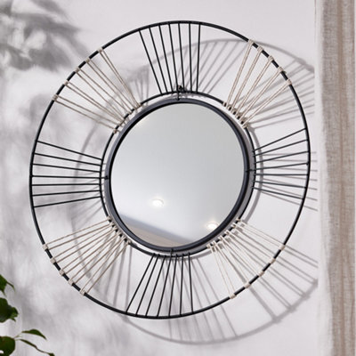 Dibor Contemporary Boho Style Indoor Bathroom Mirror Wall Mirror Living Room Bedroom Hallway Mirror 58Cm - image 1