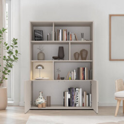 FurniComp LTD Furnicomp Vienna 100Cm 2 Door Tall Cashmere Bookcase - thumbnail 9