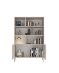 FurniComp LTD Furnicomp Vienna 100Cm 2 Door Tall Cashmere Bookcase - thumbnail 6