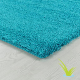 STALWART Modern Shaggy Rug - 5Cm Thick Pile Soft Touch Washable Area Rugs Carpet (Teal Blue, 80X150Cm) - thumbnail 5