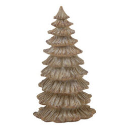 Hill Interiors Snowy Pine Tree Sculpture Brown (25Cm X 14Cm X 14Cm)
