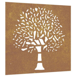 Walplus Garden Wall Decoration 55X55 Cm Corten Steel Tree Design - thumbnail 2
