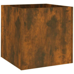 Berkfield Sturdy Planter Box Smoked Oak 40X40X40 Cm Engineered Wood - thumbnail 1