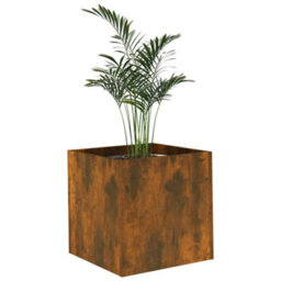 Berkfield Sturdy Planter Box Smoked Oak 40X40X40 Cm Engineered Wood - thumbnail 3