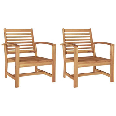Berkfield Stylish Garden Chairs 2 Pcs Natural 60 X 65 X 76.5 Cm Solid Teak Wood - image 1