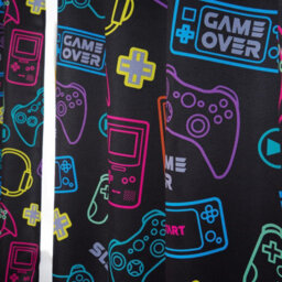 "OHS Gaming Eyelet Curtains Pair Of Blackout Woven Ring Top Panels, Black - 46"" X 54""" - thumbnail 3