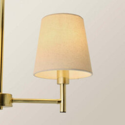 Valuelights Kincaid 3 Arm Brushed Gold Chandelier Ceiling Light With Tapered Shades - thumbnail 3