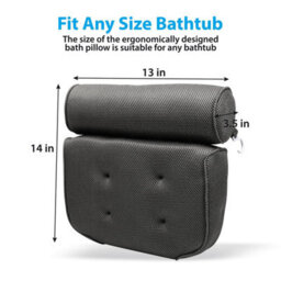Taylor & Brown Spa Bath Pillow - Soft, Extra Thick Support For Head, Neck, Shoulders & Back, Non-Slip, Fits Any Tub (Grey) - thumbnail 7
