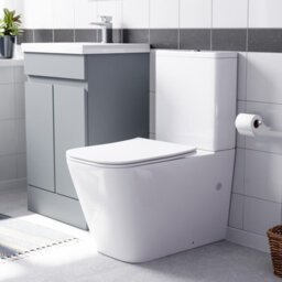 Nes Home Matte Grey 500mm Freestanding Basin Vanity Unit & Close Coupled Toilet - thumbnail 3
