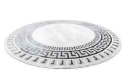 RugsX Carpet Allure 1960 Circle, Greek Key, Frame - Structural, Stylish, Glamour White Circle 120 Cm - thumbnail 1