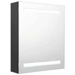 Berkfield Stylish Led Bathroom Mirror Cabinet Anthracite 50X14X60 Cm - thumbnail 1