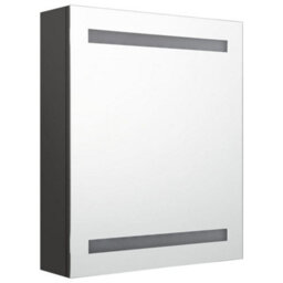 Berkfield Stylish Led Bathroom Mirror Cabinet Anthracite 50X14X60 Cm - thumbnail 3