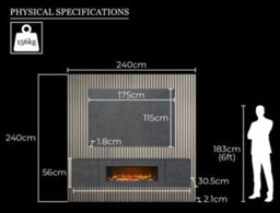 Acantha Orion Xo Electric Floating Media Wall Suite In Slate Effect With Tv Board & Grey Oak Wall Panels - thumbnail 5