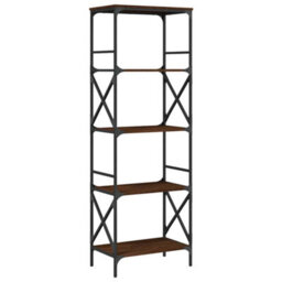 Berkfield Industrial Bookcase 5-Tier Brown Oak 59X35X171 Cm Engineered Wood