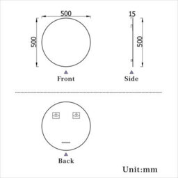 SLINE Bathroom 500mm Wall-Mounted Round Mirror Tempered Glass Hd Mirror - thumbnail 3