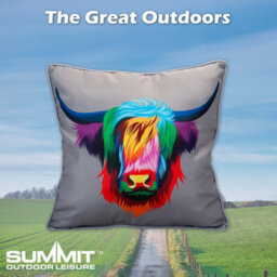 Scatter Cushion Highland Cow Print Design Piping Edge Soft 45Cm X 45Cm Multi X 1 - thumbnail 7