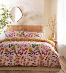 Furn. Protea Abstract Floral Reversible Duvet Cover Set, King, Pink - thumbnail 2