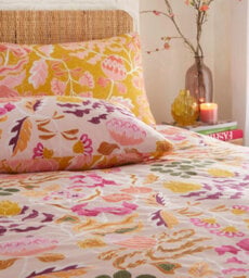 Furn. Protea Abstract Floral Reversible Duvet Cover Set, King, Pink - thumbnail 3