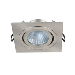 Plum&clay Lumiere Nickel Effect Recessed Tiltable Square Led Downlight, Ip65 Fire Rated