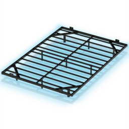Double Size Modern Metal Platform Bed With Led Lights - thumbnail 1