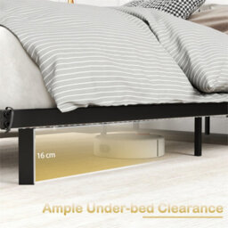 Double Size Modern Metal Platform Bed With Led Lights - thumbnail 4