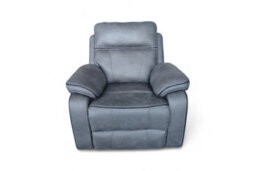 Faux Leather Grey Manual Recliner Chair - thumbnail 3