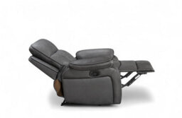 Faux Leather Grey Manual Recliner Chair - thumbnail 6