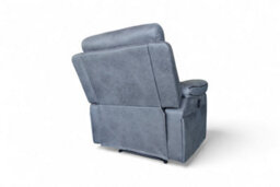 Faux Leather Grey Manual Recliner Chair - thumbnail 5