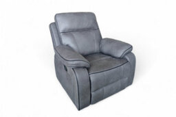 Faux Leather Grey Manual Recliner Chair - thumbnail 4