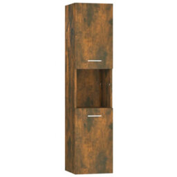 Vidaxl Bathroom Cabinet Smoked Oak 30X30X130 Cm Engineered Wood - thumbnail 2