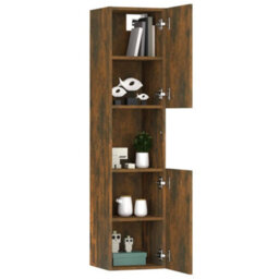 Vidaxl Bathroom Cabinet Smoked Oak 30X30X130 Cm Engineered Wood - thumbnail 5