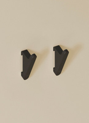 Cosmic Towel Hook, Coat Hook, 2 Pieces, Black, Wall Guide Needed, Compatible With All Accessories Of The Modular Alife Collection - image 1