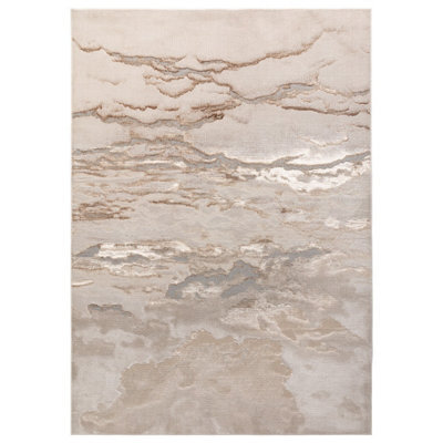 Beige Modern Easy To Clean Abstract Rug For Dining Room Bedroom And Living Room-200Cm X 290Cm - image 1