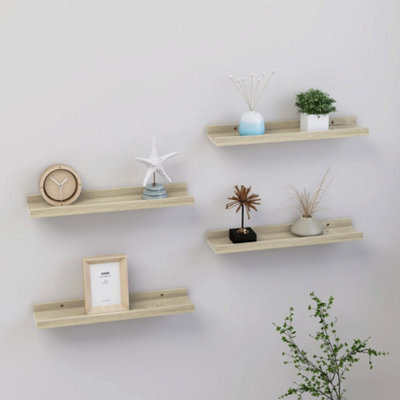 Berkfield Wall Shelves 4 Pcs Sonoma Oak 40X9X3 Cm - image 1