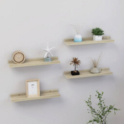 Berkfield Wall Shelves 4 Pcs Sonoma Oak 40X9X3 Cm - thumbnail 1