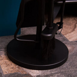Lassic Fire Vida 5 Piece Warwick Black Companion Set - Poker, Tongs, Shovel, Brush And A Stand - thumbnail 6