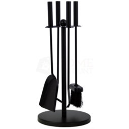 Lassic Fire Vida 5 Piece Warwick Black Companion Set - Poker, Tongs, Shovel, Brush And A Stand - thumbnail 7