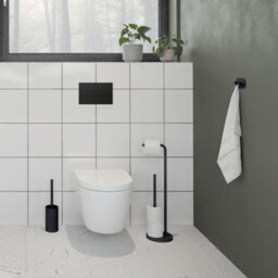 Beslagsboden - Toilet Roll/spare Toilet Roll Holder. Free Standing. Black. - thumbnail 3