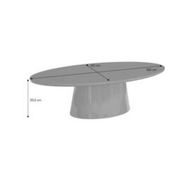 Sweeek - Oval Coffee Table With Glossy Finish Blue 120X60X35 Cm - Nell - thumbnail 5