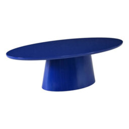 Sweeek - Oval Coffee Table With Glossy Finish Blue 120X60X35 Cm - Nell - thumbnail 2