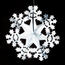 Premier Decorations Limited 3 Foil Star Christmas Decorations Ceiling Hanging Festive Star White Silver 40Cm - thumbnail 2
