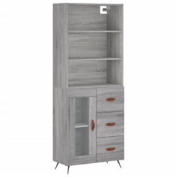 Berkfield Highboard Grey Sonoma 69.5X34X180 Cm Engineered Wood - thumbnail 2
