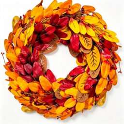 "Amorly 20"" Fall Wreath For Front Door Autumn Leaves Harvest Hops Leaf Wreath For Thanksgiving Porch, Mantel, Entryway, Window, Home Decor" - thumbnail 3