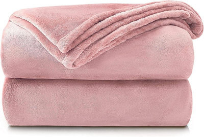 Homes & Linen Fleece Blanket Double Size Ultra Soft Throw Blanket Fuzzy Warm Cozy Plush Reversible Microfibre Flannel Blanket For Sofa Couch Bed - image 1