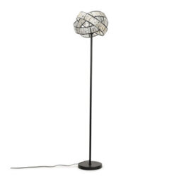 Valuelights Hudson Acrylic Jewel Twist Chrome Floor Lamp With Tortoise Shell Lampshade - Bulb Included - thumbnail 1